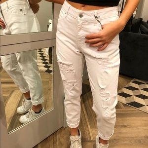 Just USA White Boyfriend Jeans